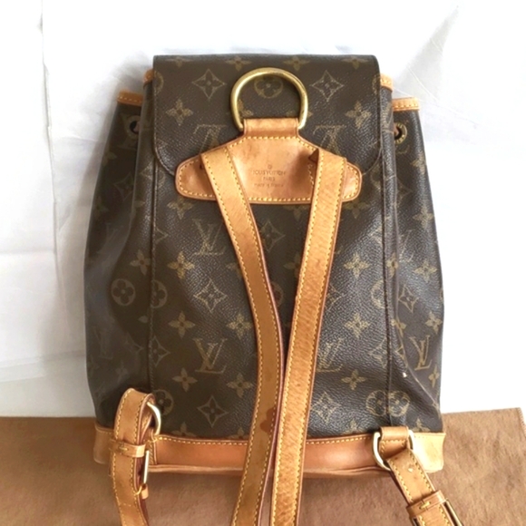Authentic LOUIS VUITTON LV Monogram Canvas Montsouris Backpack good cond… - Picture 3 of 17